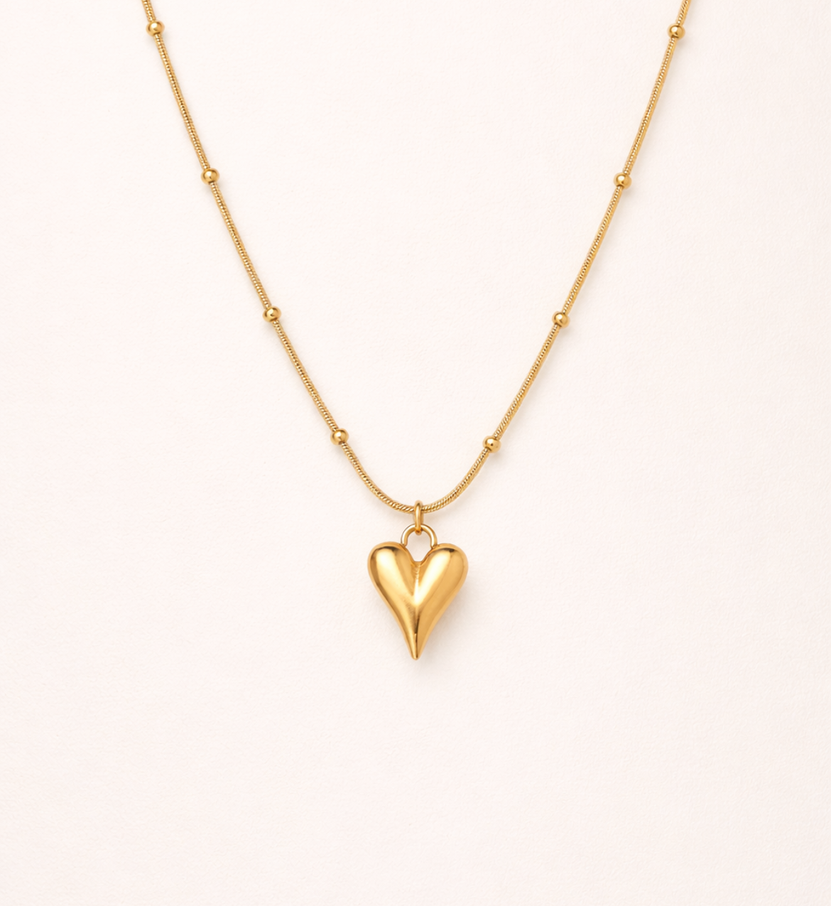 Long Heart Gold Pendant