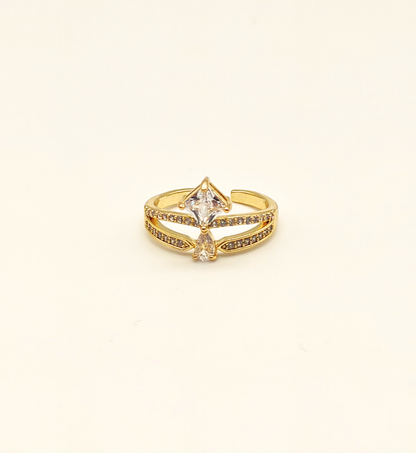 Gold Multi-Stone Split Shank Ring
