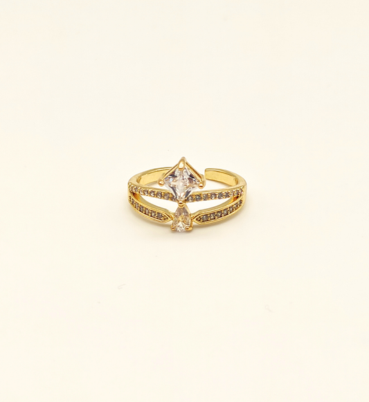 Gold Multi-Stone Split Shank Ring