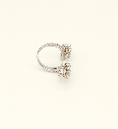 Silver Butterfly Motif Ring