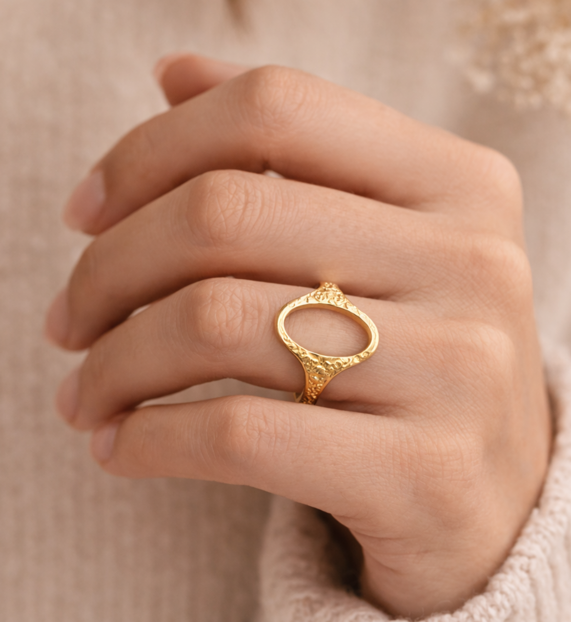 Textured Open Finger Ring