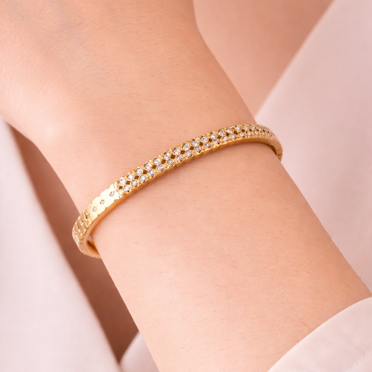 Textured Diamond Bangle