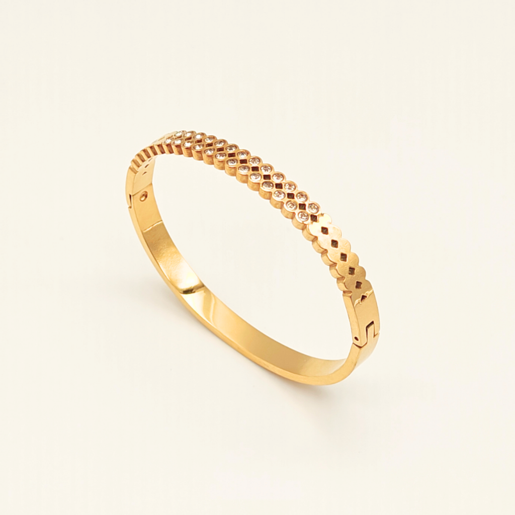 Textured Diamond Bangle