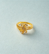 Gold Floral Design Ring with Mixed Stones