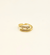 Gold Crossover Ring with Clear Stones