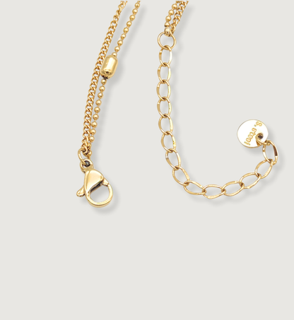 Two-Layered Heart and Bead Necklace