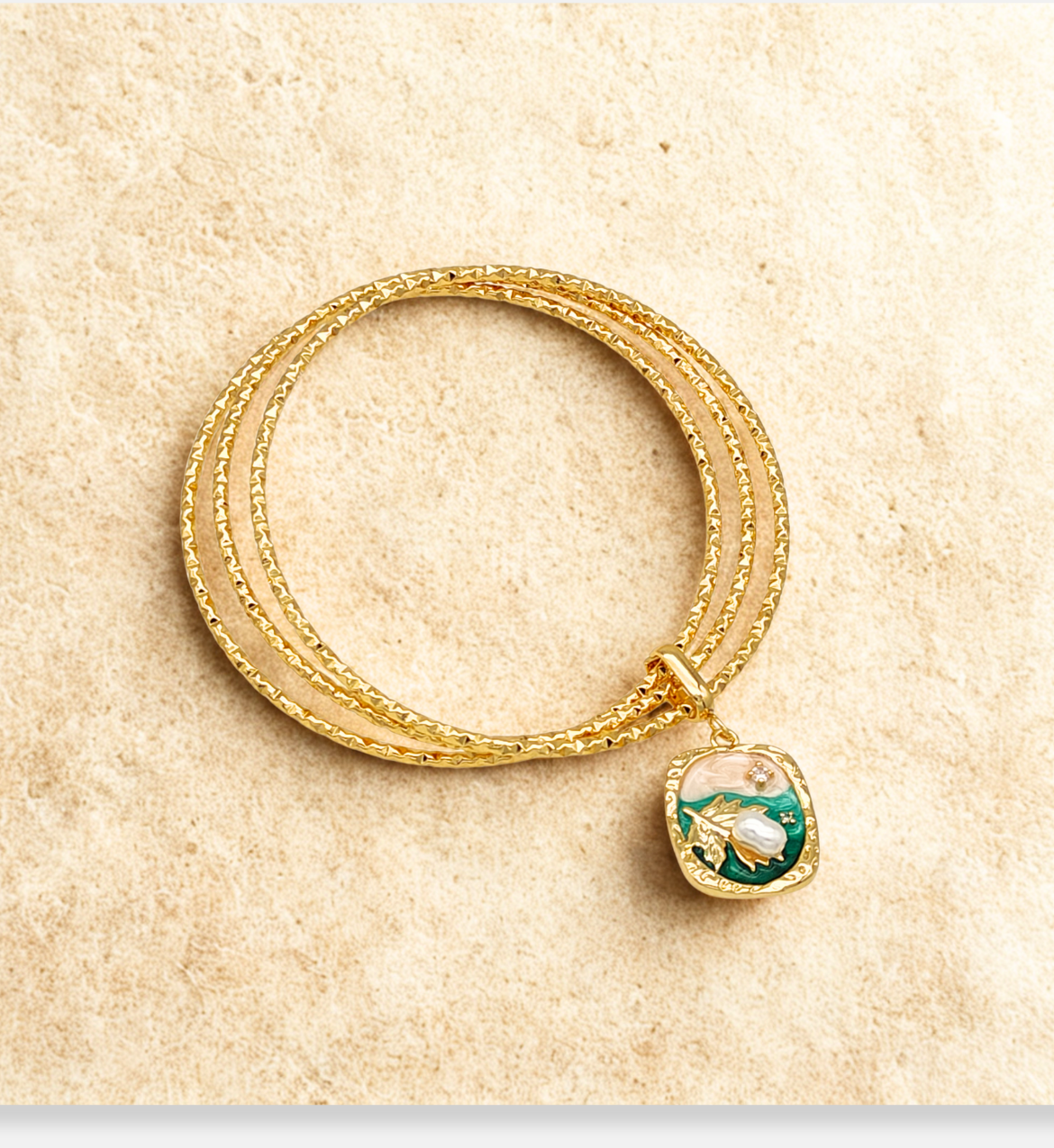 Golden Ocean Charm Bracelet