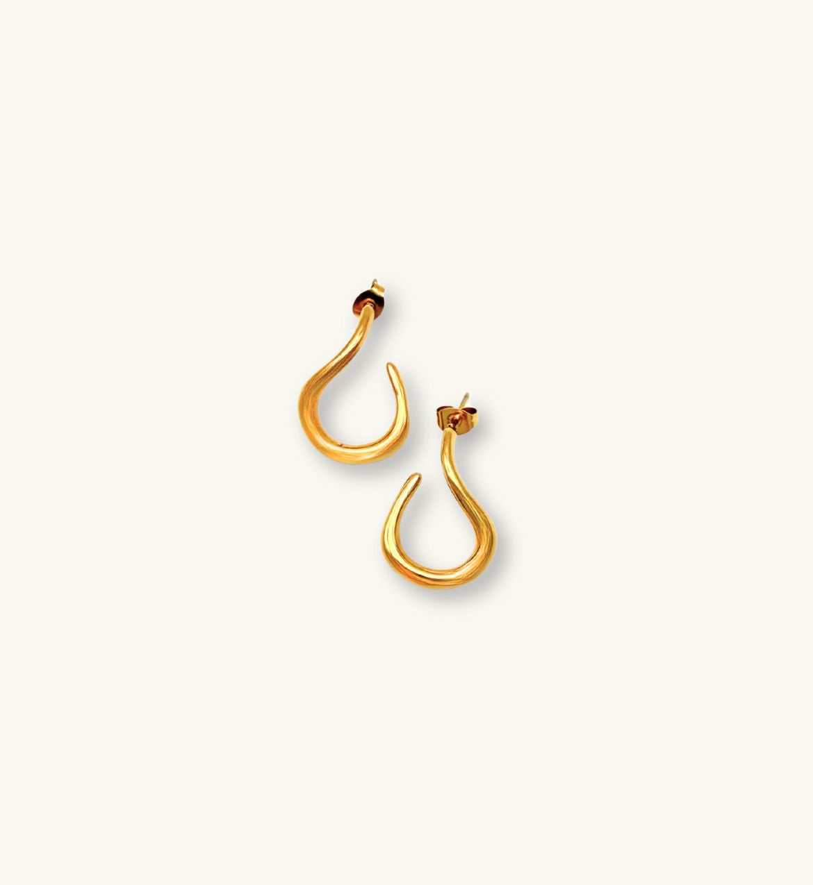 Gold Teardrop Hoop Earrings