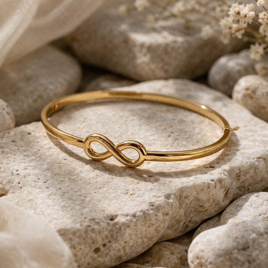 Gold Infinity Bangle
