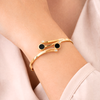 Dual Black Stone Gold Cuff