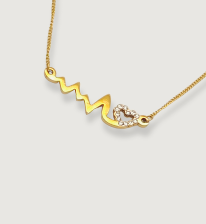 Heartbeat with Heart Charm Pendant