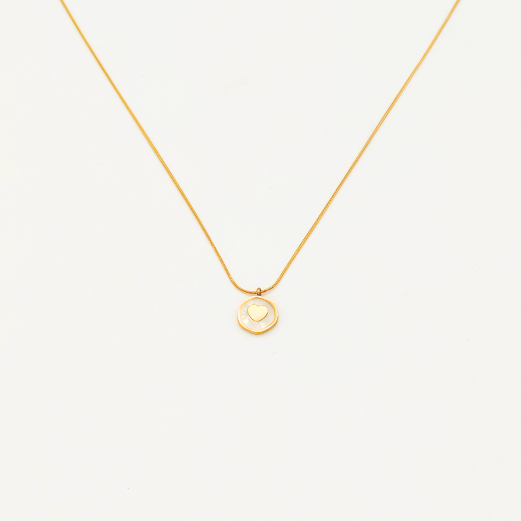 Gold Circle Heart Pendant