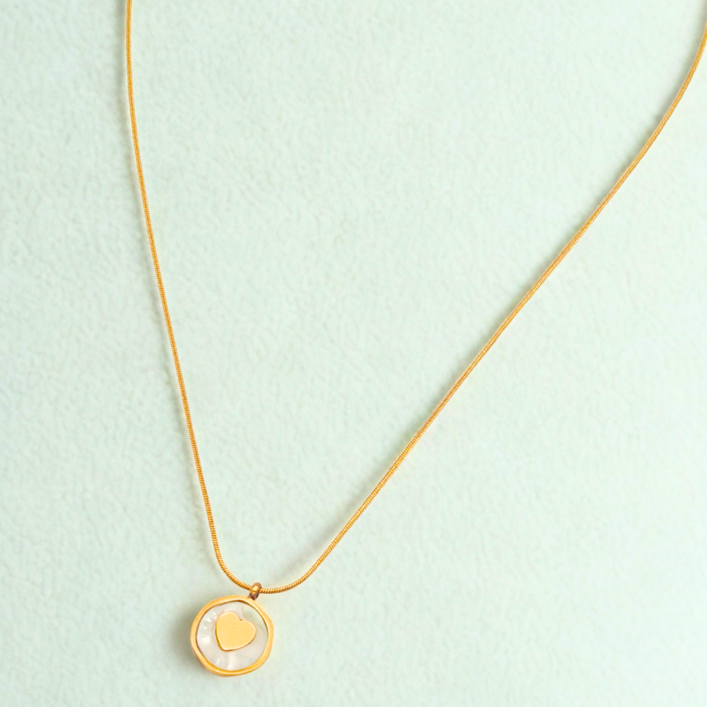 Gold Circle Heart Pendant
