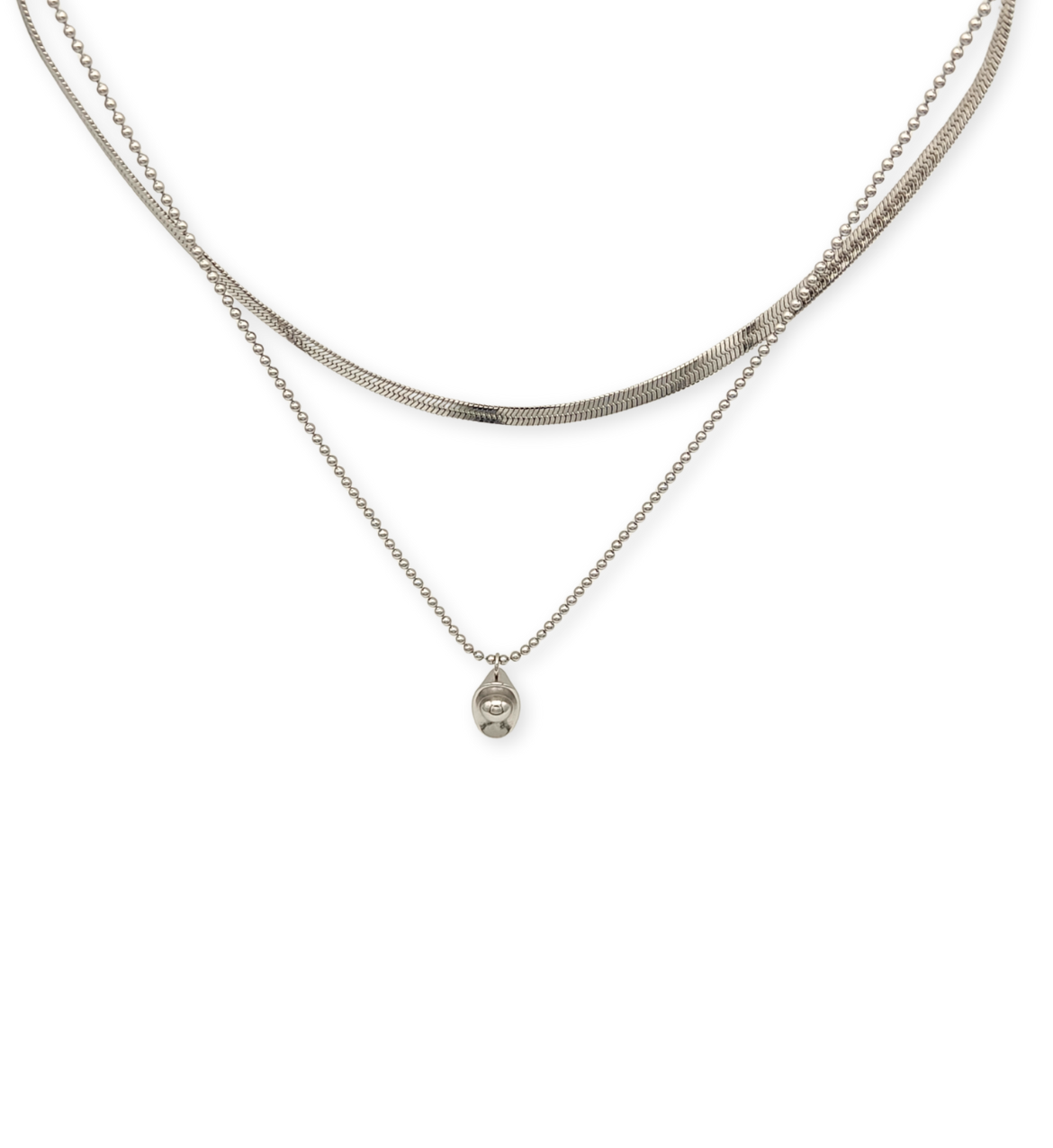 Dual Chain Silver Necklace