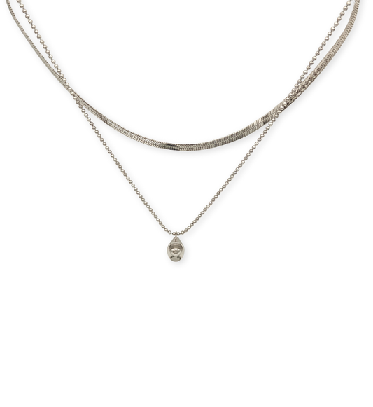 Dual Chain Silver Necklace