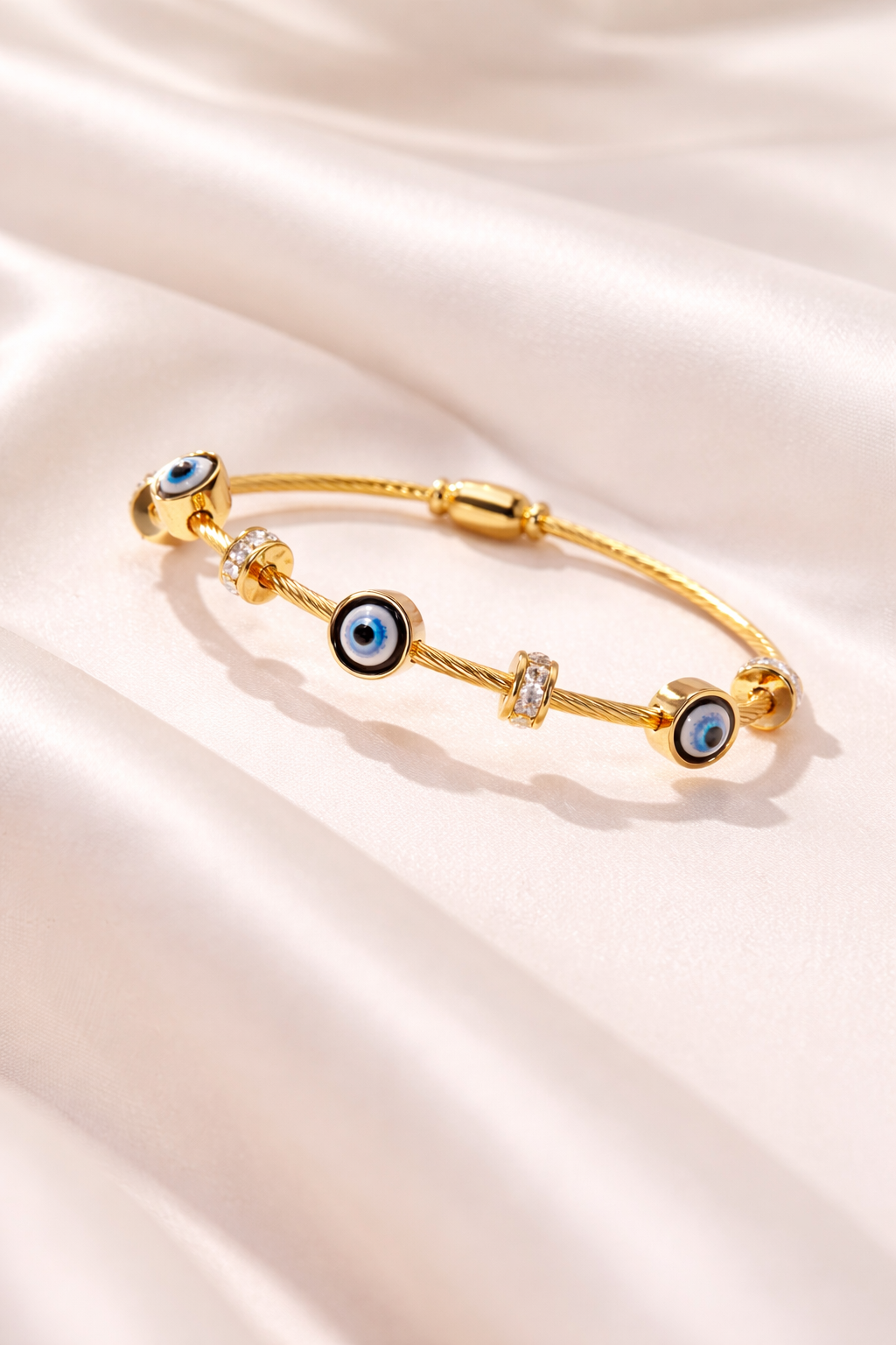 Evil Eye Gold Charm Bracelet
