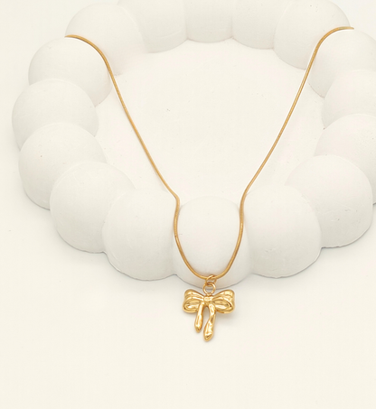 Ballet Bow Pendant Necklace