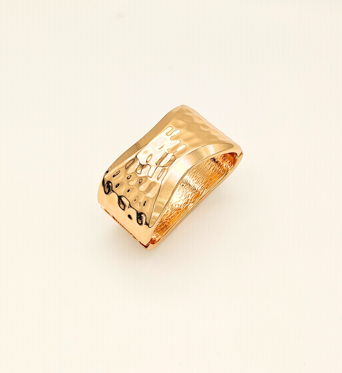 Wide Cut-Out Gold Bangle