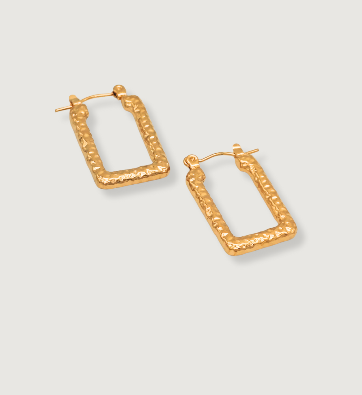 Textured Rectangle Hoop Earrings