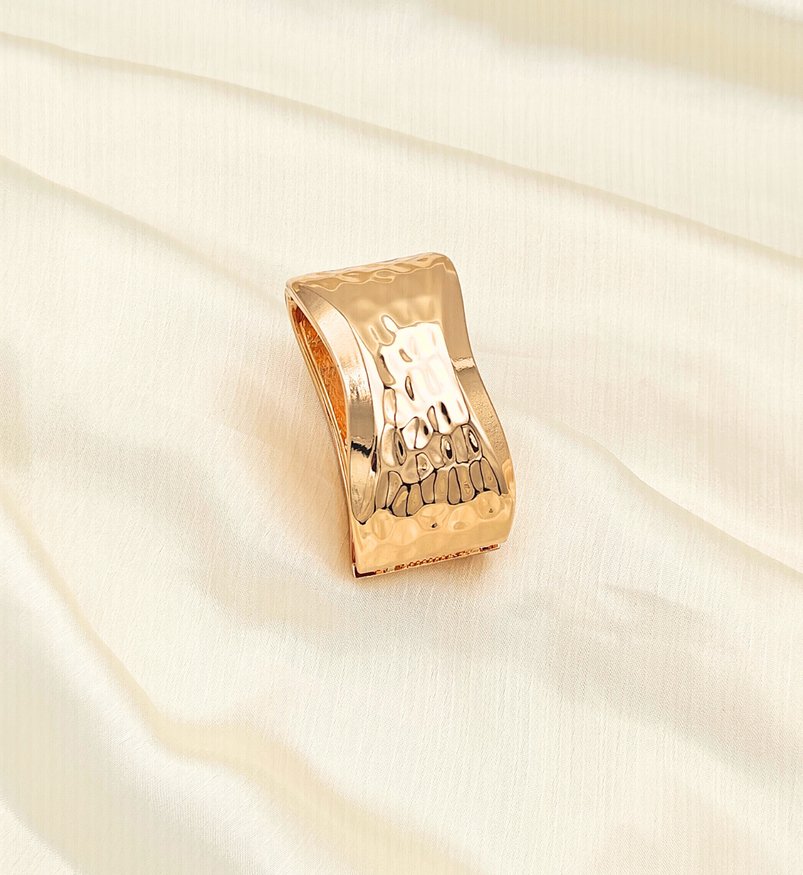 Wide Cut-Out Gold Bangle