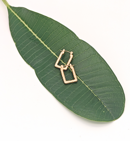 Textured Rectangle Hoop Earrings