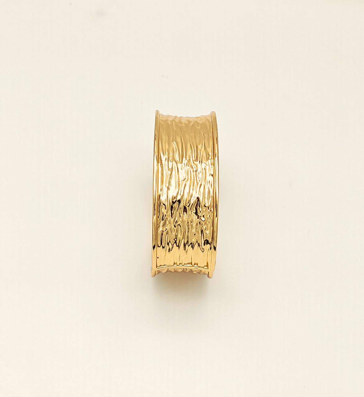 Wide Textured Gold Bangle