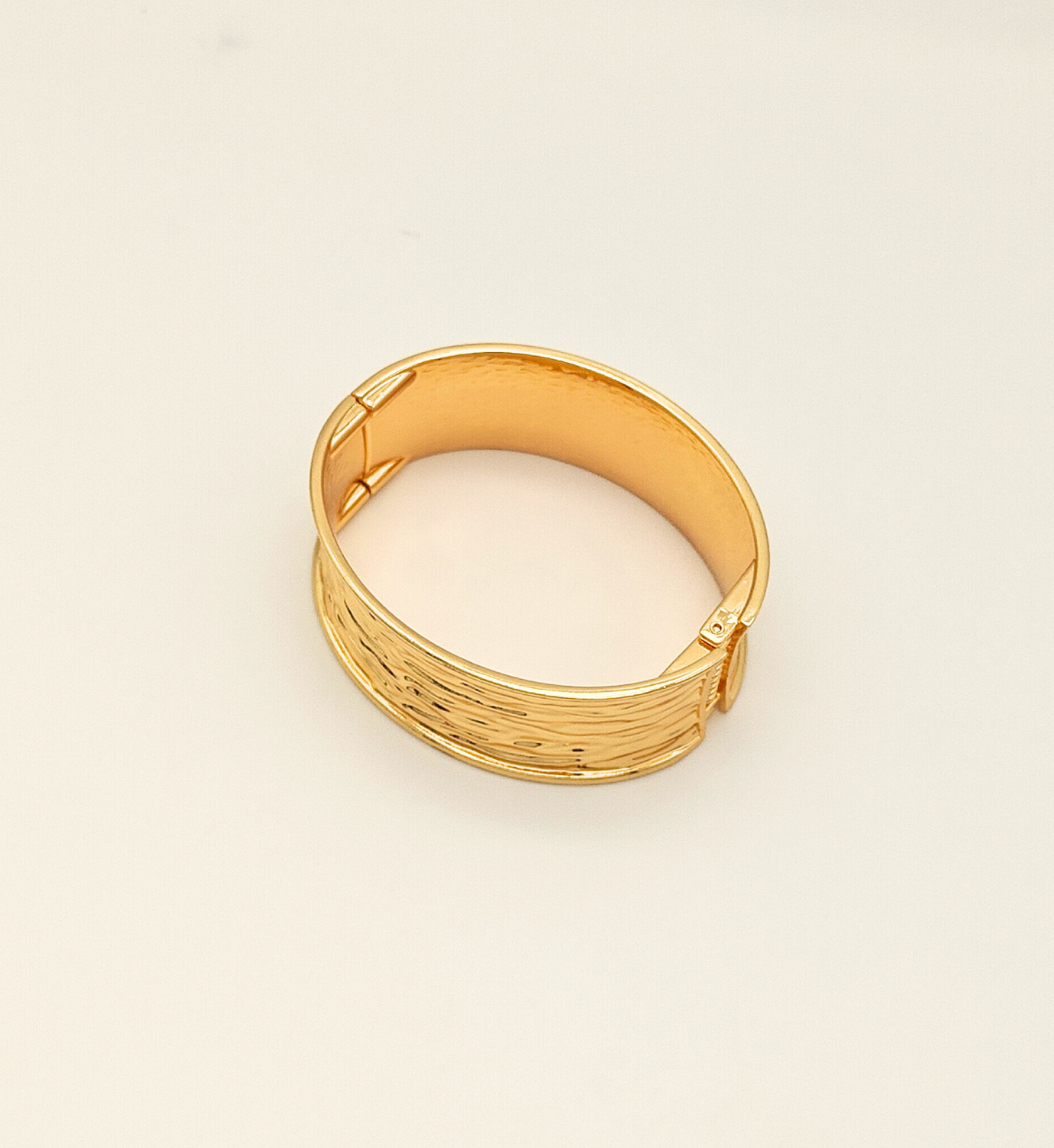 Wide Textured Gold Bangle