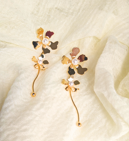 Floral Pearl Danglers