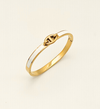 Gold & White Enamel Bangle