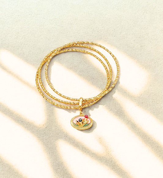 Charm Pendant Gold Bracelet