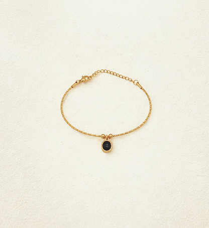 Black Oval Charm Bracelet