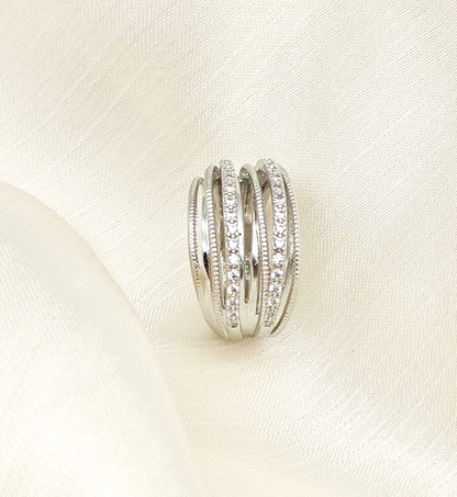 Silver Textured Stacking Ring