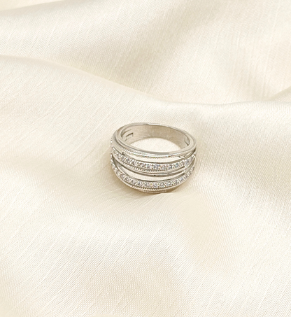 Silver Textured Stacking Ring