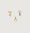 Gold Puff Heart Pendant Set
