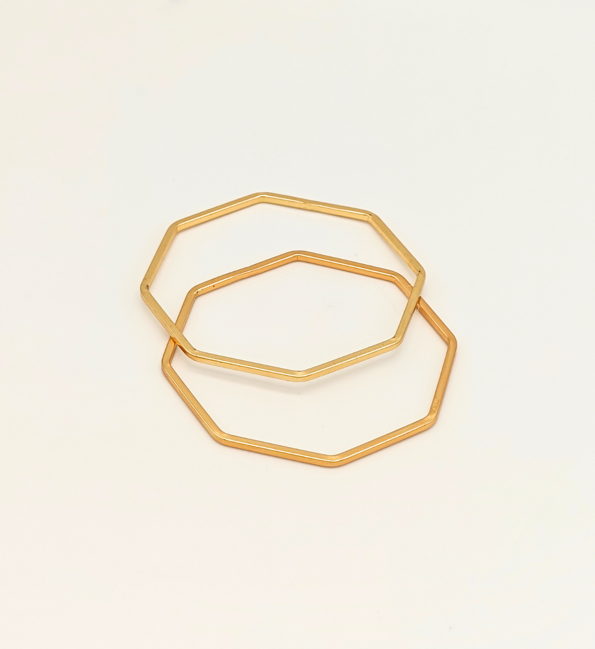 Geometric Gold Bangles (Set of 2)