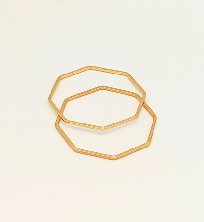 Geometric Gold Bangles (Set of 2)