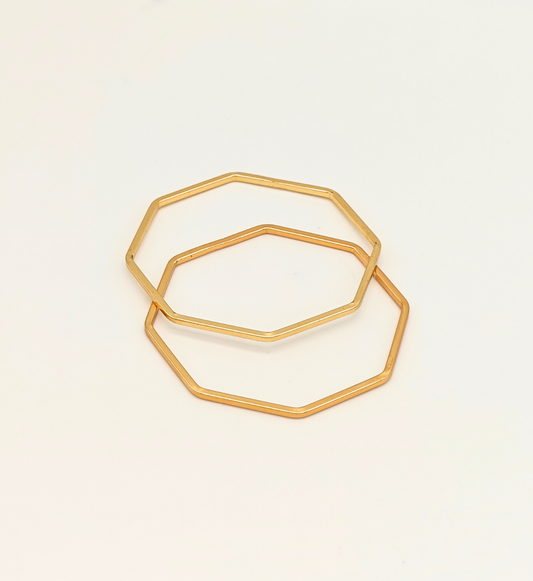 Geometric Gold Bangles (Set of 2)