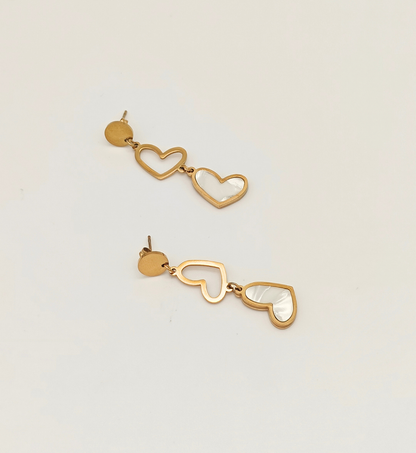 Heart-Shaped Dangle Earrings