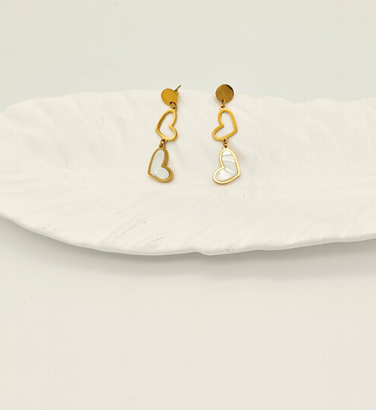 Heart-Shaped Dangle Earrings