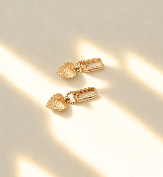 Heart Charm Hoop Earrings