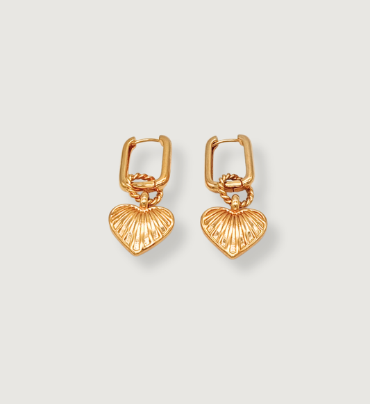 Heart Charm Hoop Earrings