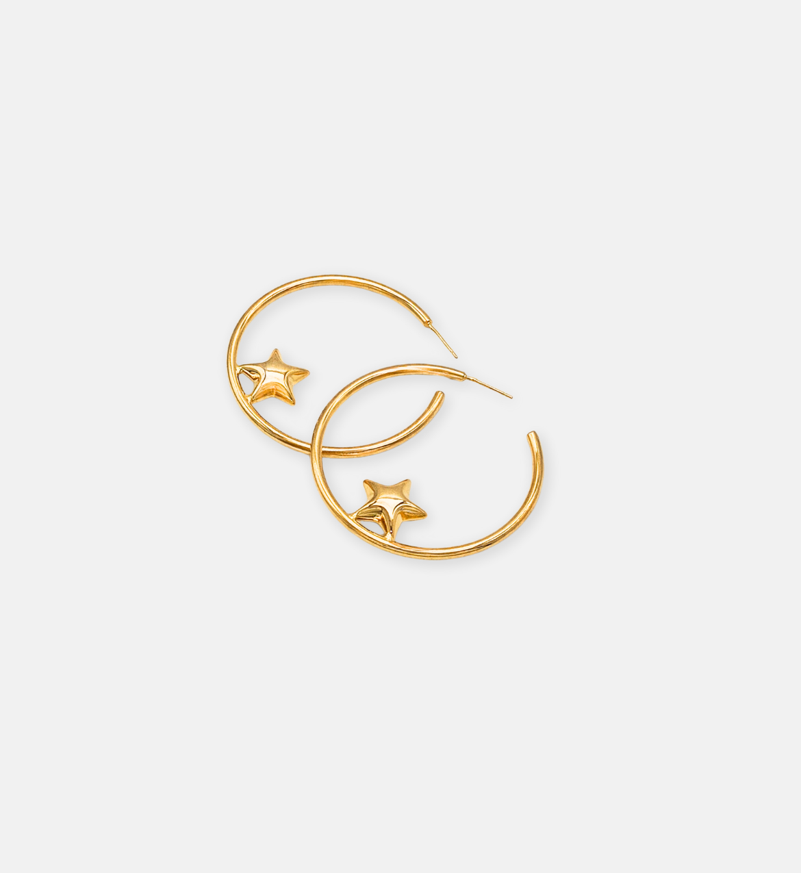 Starry Hoop Gold Earrings