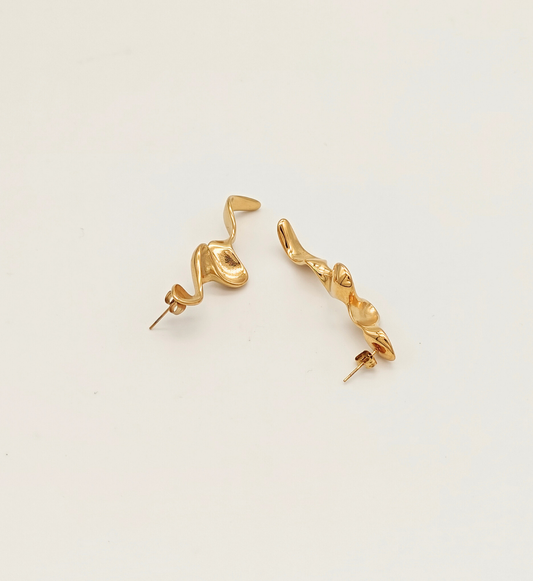 Wavy Gold Earrings