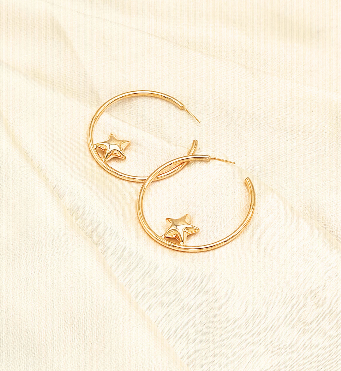 Starry Hoop Gold Earrings
