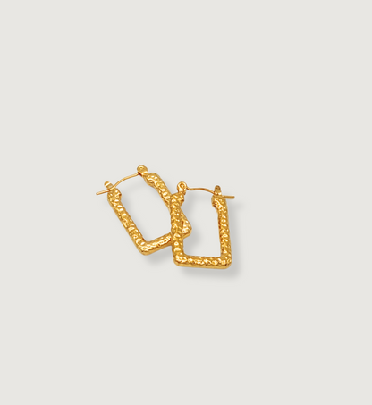 Textured Rectangle Hoop Earrings