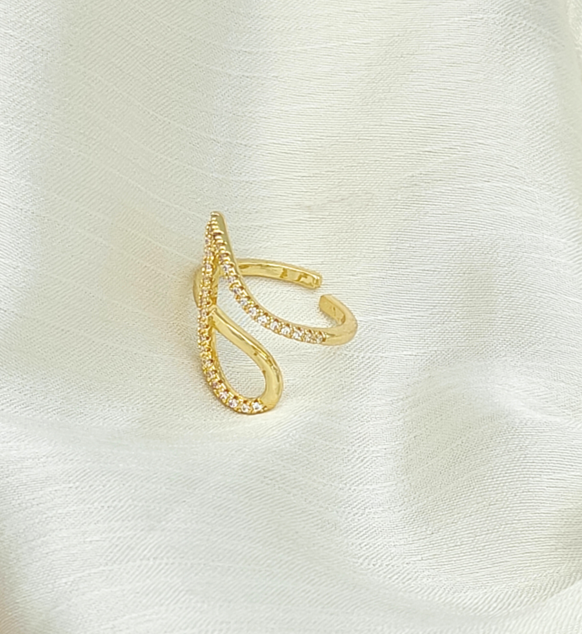 Gold Twisted Open Ring