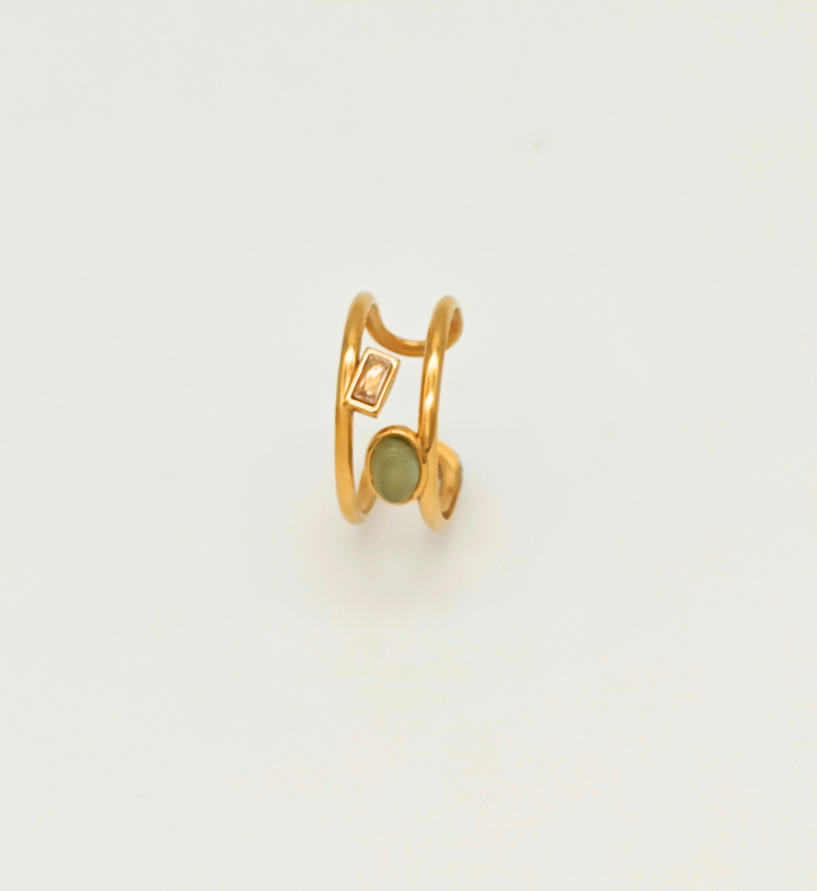 Gold Open Band Ring with Gemstone Accents