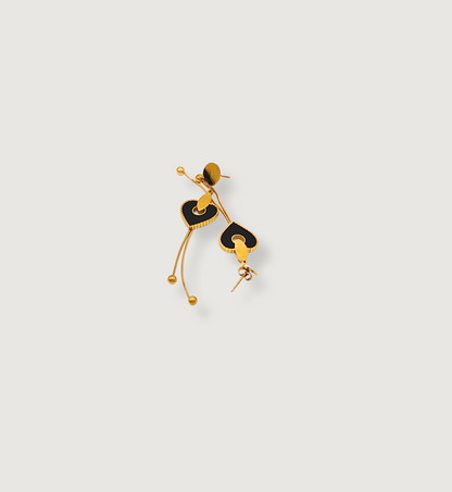 Black Heart Drop Earrings