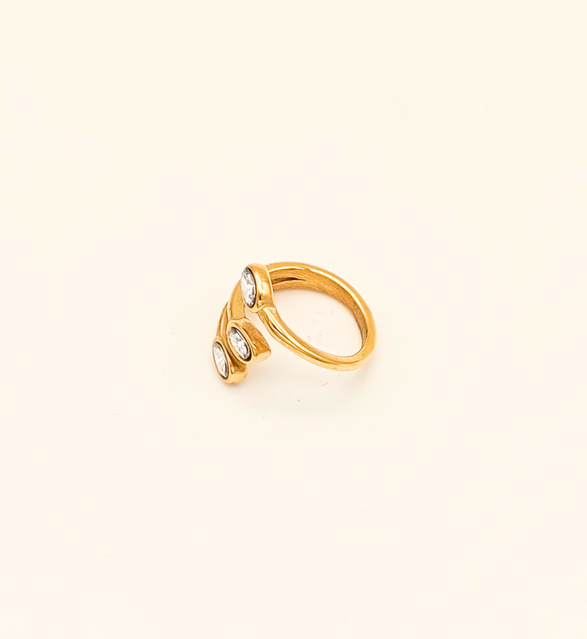 Triple Stone Gold Ring