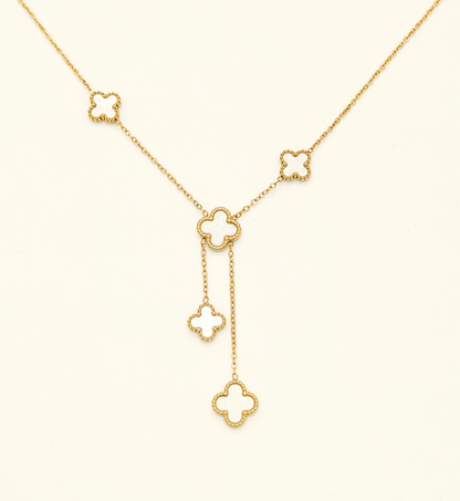 Clover Drop Gold Necklace